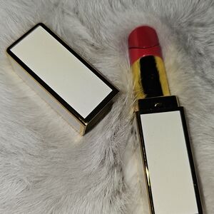 Elegant Gold and Red Lipstick Lighter